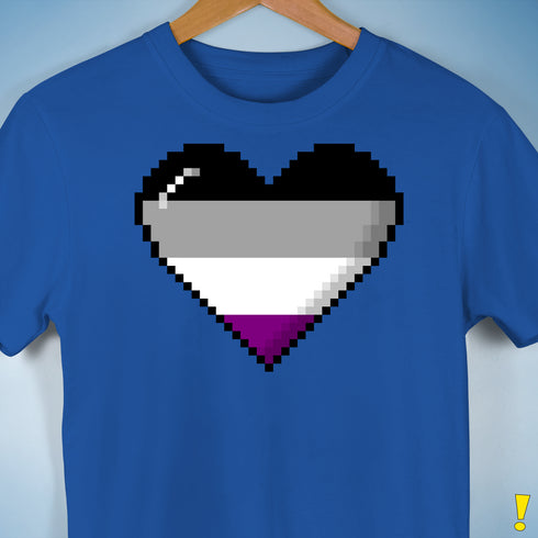 Asexual Pride 8-Bit Pixel Heart Premium Unisex T-Shirt - Royal Blue